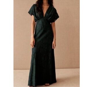 Hutch Lindy Gown (Anthropologie) Dark Emerald Green